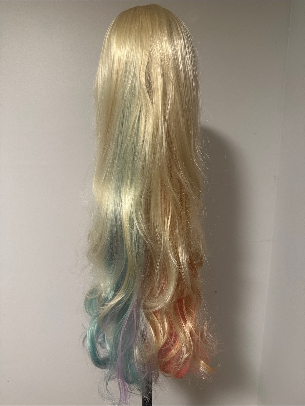 Long Bonde, Pink, Purple and Blue Synthetic Wig